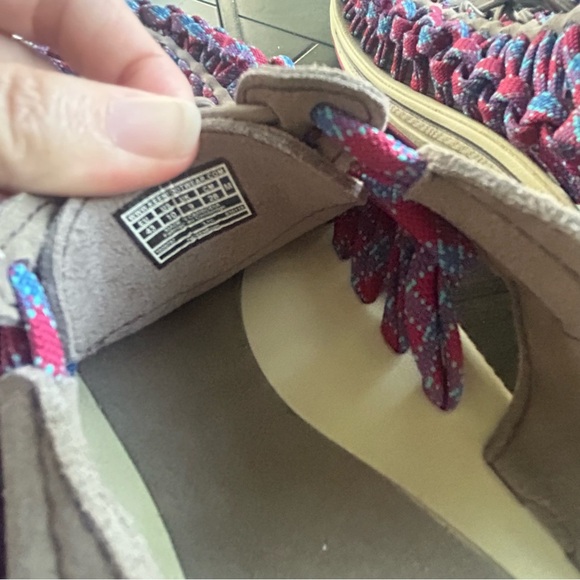 KEEN red and blue woven comfort contour sandals Men's US size 10 EU 43 flex zone - Picture 8 of 9